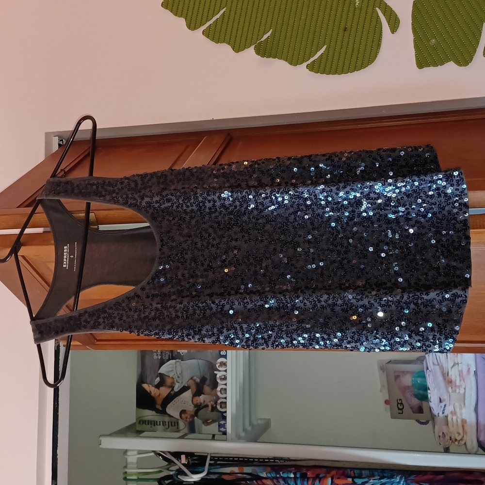 Express sequin tank top